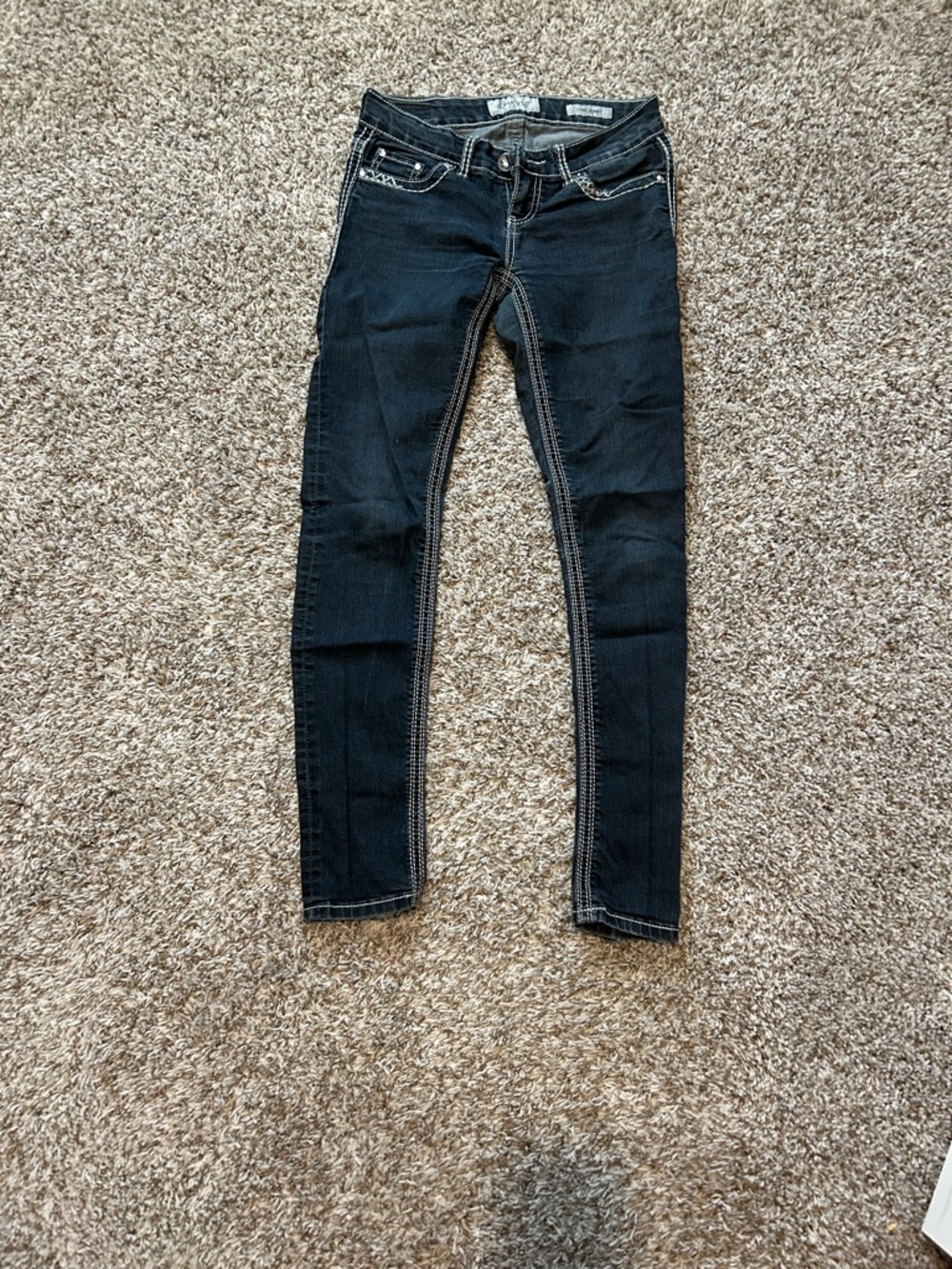 Daytrip Black Skinny Jeans with Contrast Stitching